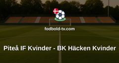 Damallsvenskan: Piteå IF Kvinder - BK Häcken Kvinder