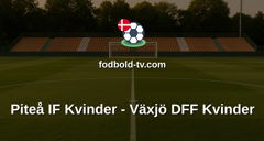Damallsvenskan: Piteå IF Kvinder - Växjö DFF Kvinder